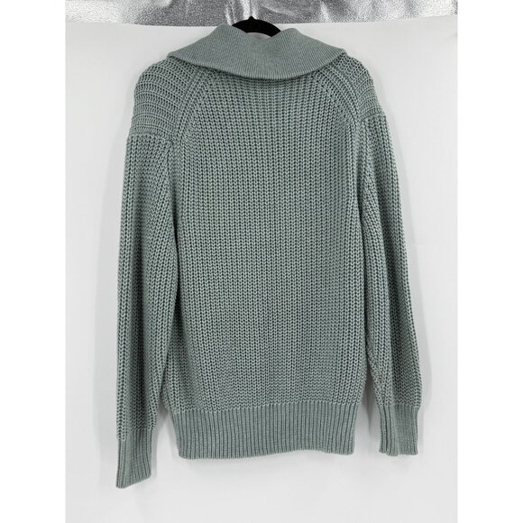 Thakoon Collective Sage Green Half-Zip Knit Sweater, Size M - Picture 2 of 9